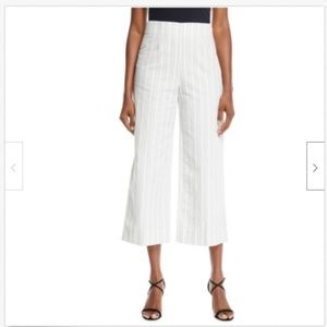 Rebecca Taylor Cropped Striped Cotton/Linen Pants  NWT SZ 6